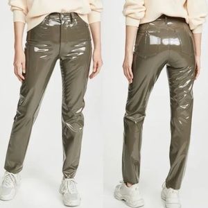 Rag and Bone Vinyl Green Pants